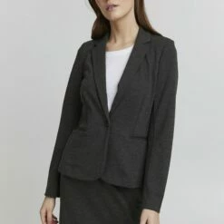 Oxmo AENNE - Blazer - Medium Grey Melange , Mujer