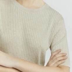 Oxmo RIONA - Camiseta Básica - Oystergrer Melange, Mujer -Oxmo tienda en línea 9f1836994c384de489a26a3f7f968d9d