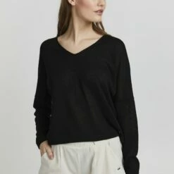 Oxmo KATLA - Jersey De Punto - Black , Mujer