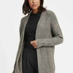 Oxmo OXCLEA - Chaqueta De Punto - Medium Grey Melange , Mujer