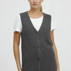 Oxmo OXHEIDI - Chaleco - Pewter , Mujer