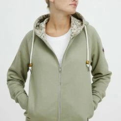 Oxmo OXULLA - Sudadera Con Cremallera - Seagrass , Mujer