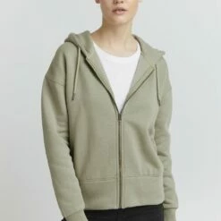 Oxmo HOLUNDER - Sudadera Con Cremallera - Seagrass , Mujer