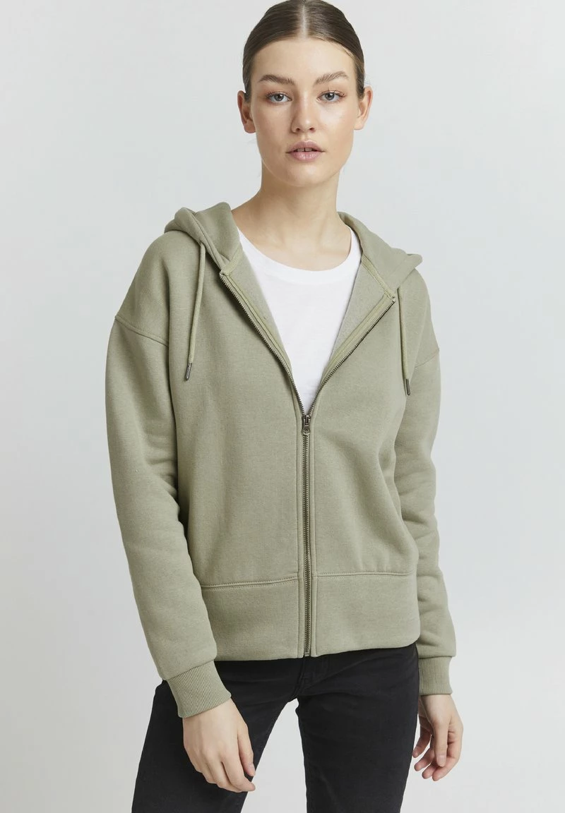 Oxmo HOLUNDER - Sudadera Con Cremallera - Seagrass , Mujer 1 Oxmo HOLUNDER - Sudadera Con Cremallera - Seagrass , Mujer