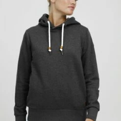 Oxmo OXULRIKA - Jersey Con Capucha - Dark Grey Melange , Mujer