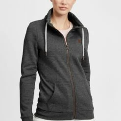 Oxmo OXVICKY - Sudadera Con Cremallera - Dar Grey M , Mujer