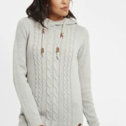 Oxmo OXCABLE - Jersey Con Capucha - Mid Grey , Mujer