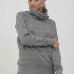 Oxmo OXVERNITA - Sudadera - Medium Grey Melange, Mujer