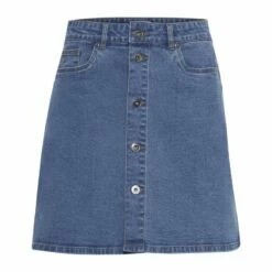 Oxmo FRIGGA - Falda Acampanada - Light Blue Denim , Mujer -Oxmo tienda en línea c7466ca133c347e1a89ab92ea7bd5d1b
