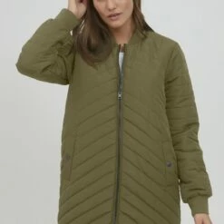 Oxmo OXMADALYN - Abrigo De Invierno - Dusty Olive, Mujer
