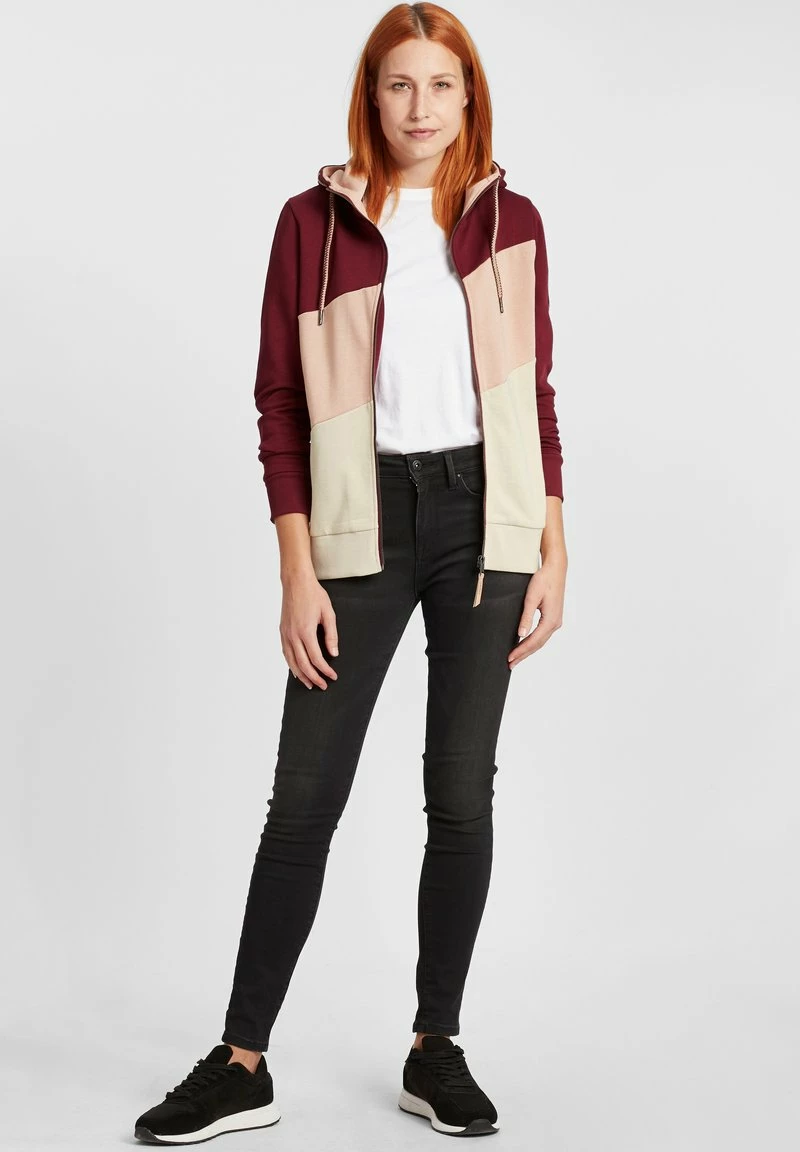 Oxmo OXAGGI - Sudadera Con Cremallera - Wine Red, Mujer 2 Oxmo OXAGGI - Sudadera Con Cremallera - Wine Red, Mujer - Imagen 2