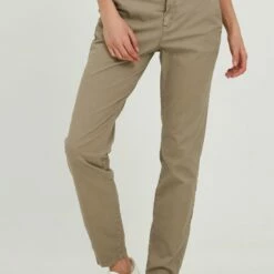 Oxmo CHILLI - Pantalones Chinos - Silver Mink , Mujer