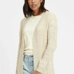 Oxmo OXCLEA - Chaqueta De Punto - Oyster Grey Melange, Mujer