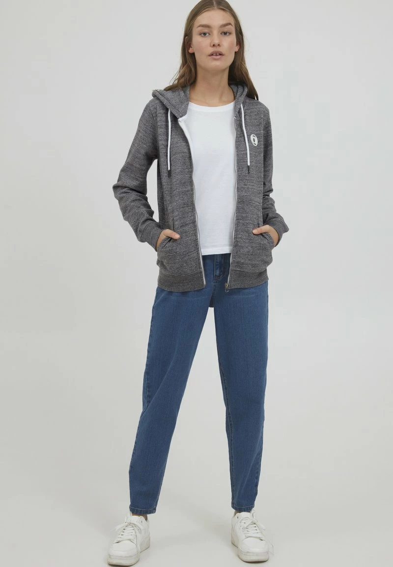 Oxmo OXHELNA - Sudadera Con Cremallera - Pewter Melange , Mujer 2 Oxmo OXHELNA - Sudadera Con Cremallera - Pewter Melange , Mujer - Imagen 2