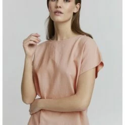 Oxmo ARNORA - Blusa - Coral Cloud, Mujer