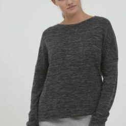 Oxmo OXBENTA - Jersey De Punto - Dark Grey Melange , Mujer