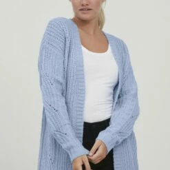 Oxmo OXCLEA - Chaqueta De Punto - Sky Blue, Mujer