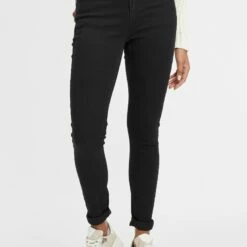 Oxmo OXLENNA - Vaqueros Boyfriend - Black, Mujer