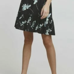 Oxmo OXEIRA - Falda Acampanada - Black Mix , Mujer