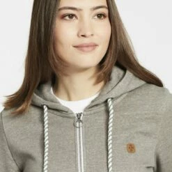 Oxmo CELIA - Sudadera Con Cremallera - Medium Grey Melange, Mujer -Oxmo tienda en línea ee8700df617044f789756c589cc56ddc