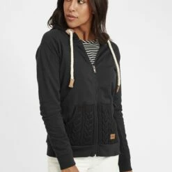 Oxmo OXMATILDA - Sudadera Con Cremallera - Black , Mujer