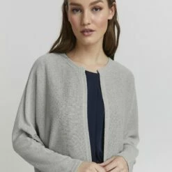 Oxmo KIKE - Chaqueta De Punto - Aqua Gray , Mujer
