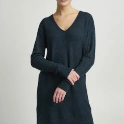 Oxmo OXIDA - Vestido De Punto - Total Eclipse Melange , Mujer