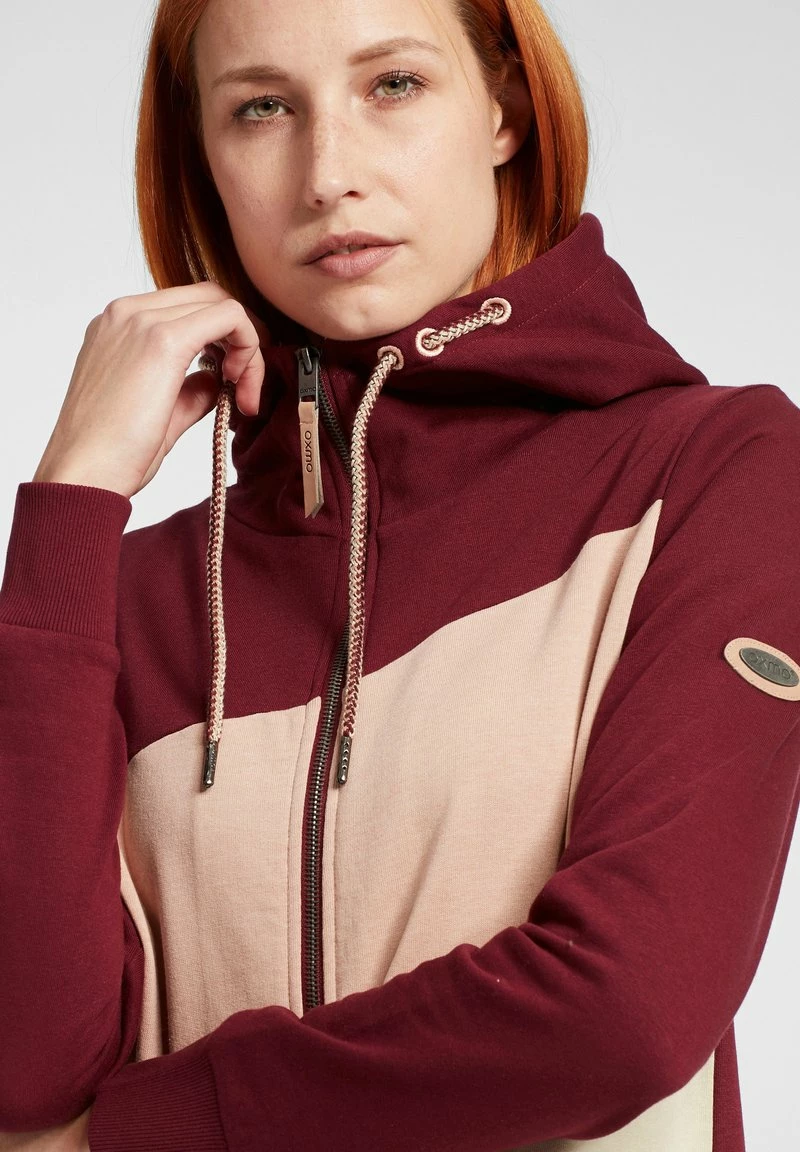 Oxmo OXAGGI - Sudadera Con Cremallera - Wine Red, Mujer 4 Oxmo OXAGGI - Sudadera Con Cremallera - Wine Red, Mujer - Imagen 4