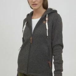 Oxmo OXTHORY - Sudadera Con Cremallera - True Black , Mujer